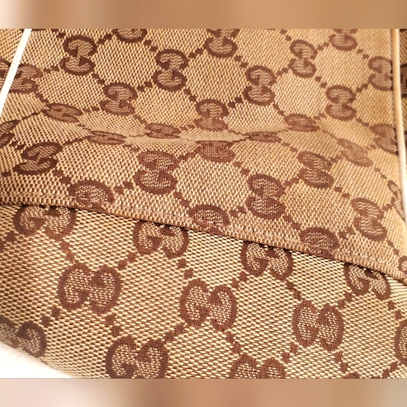 GUCCI - Tote Bag Vintage Monogram  Positano GG -w/silk gucci scarf- AUTHENTIC- - Picture 12 of 12